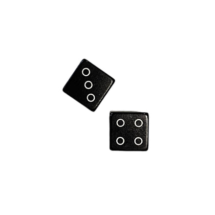 Dice Metal Thread Valve Caps Black Pip Outline