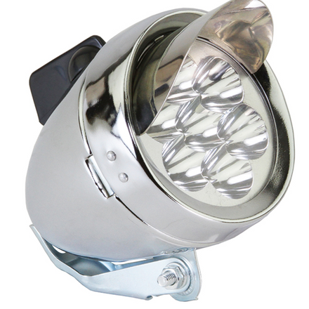 Bullet Light 7 LED Battery Operated Chrome