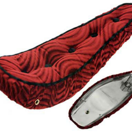 20" Polo Velour Saddle Seat with Buttons Red