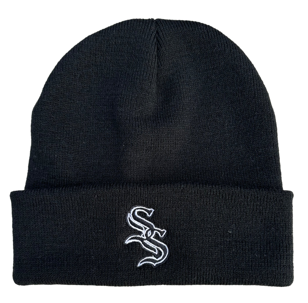 Saint Side - Second City Wool Blend Embroidered Beanie Black