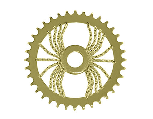 36T Lowrider Spider Twisted Steel Chainring Gold