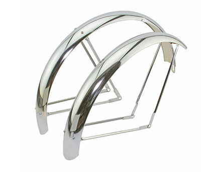26" Classic Adjustable Balloon Fender Set Chrome