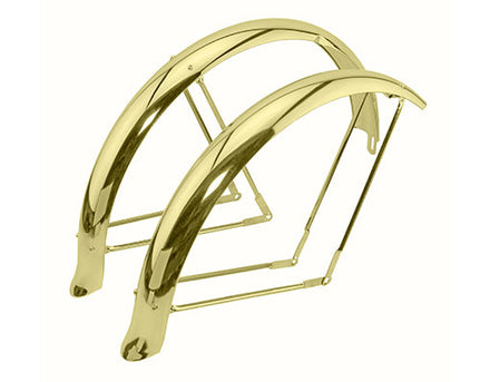 26" Flared Adjustable Ducktail Balloon Fender Set Gold
