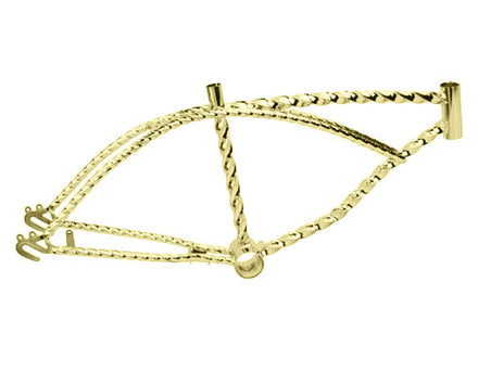 20" Bicycle Frame in All Square Twisted Gold