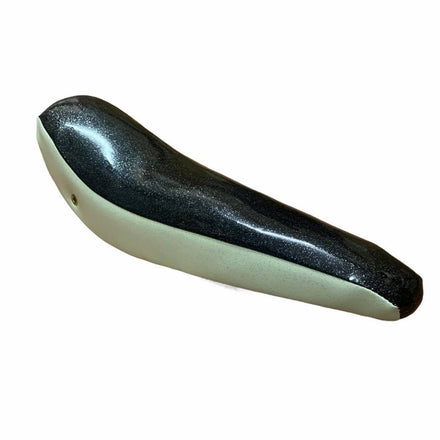 20" Banana Saddle Seat Vinyl Sparkle Black with Sparkle White Sides