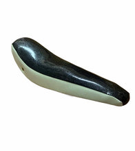Load image into Gallery viewer, 20&quot; Banana Saddle Seat Vinyl Sparkle Black with Sparkle White Sides
