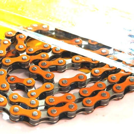 Yaban Bicycle Chain Single Speed 1/2" x 1/8" x 112L Orange Silver