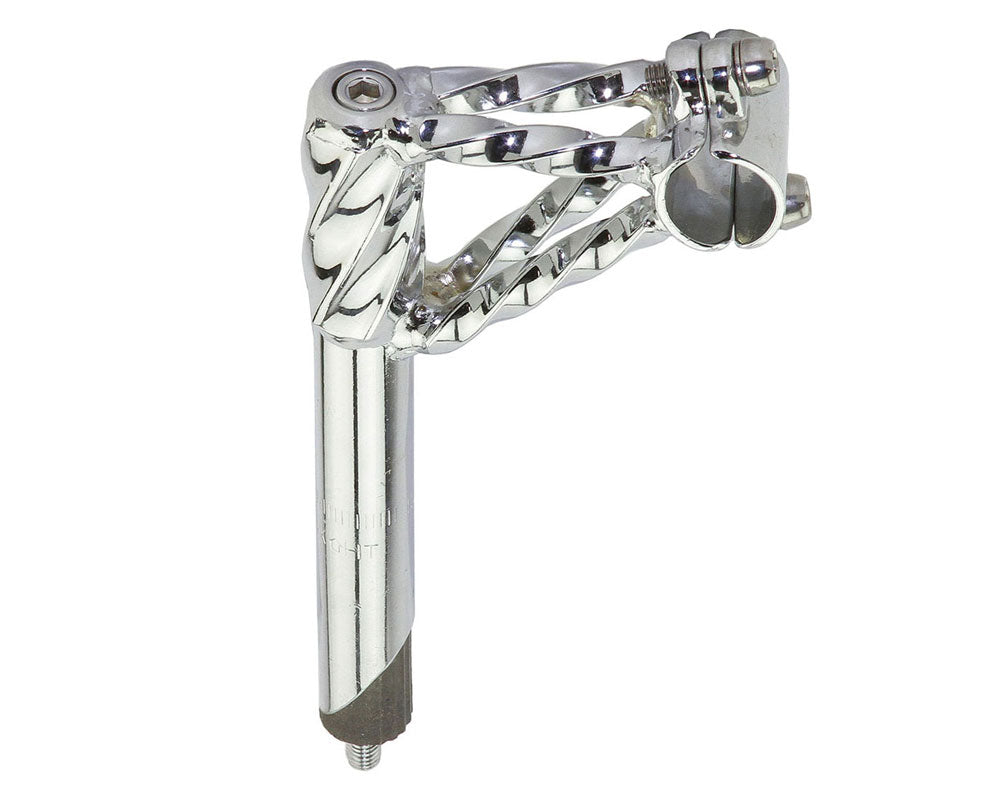 Double Twisted Stem 22.2mm with 2 Bolt Chrome