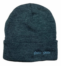 Load image into Gallery viewer, Saint Side - Old English Beanie Charcoal/Charcoal
