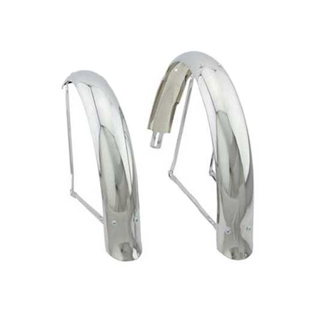 20" Flared Adjustable Ducktail Fender Set Chrome
