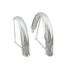 Load image into Gallery viewer, 20&quot; Flared Adjustable Ducktail Fender Set Chrome
