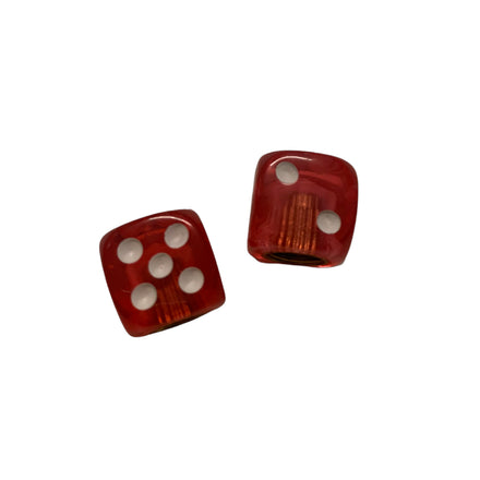 Dice Valve Caps Transparent Red