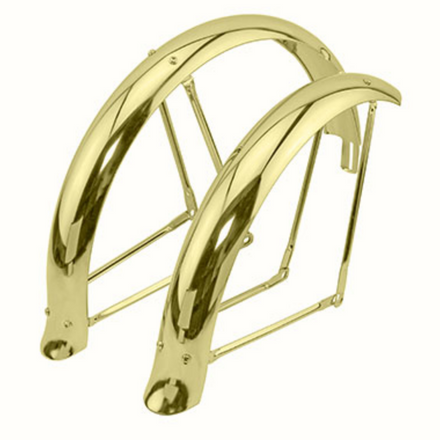 20" Flared Adjustable Ducktail Fender Set Gold