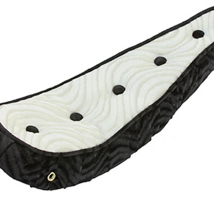 20" Polo Velour Saddle Seat with Buttons Black/White
