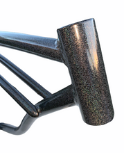 Load image into Gallery viewer, 20&quot; Bicycle Frame in Gloss Black with Rainbow Stardust Sparkle Powder Coated
