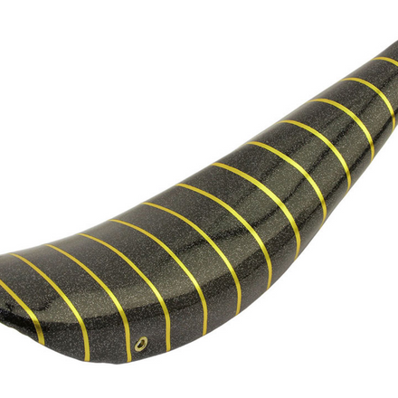 26" Banana Saddle Seat Vinyl Sparkle Black With Gold Stripes