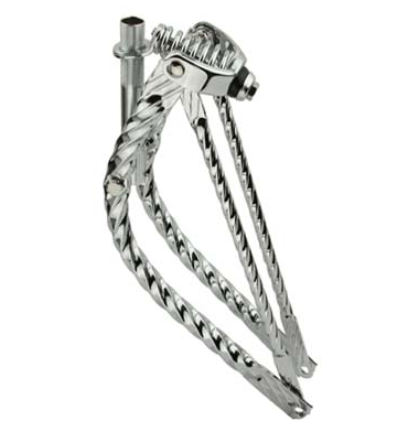20" Bent Square Twisted Spring Fork With Square Twisted Bars Chrome