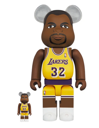 BE@RBRICK 100% and 400% Set Magic Johnson Los Angeles Lakers
