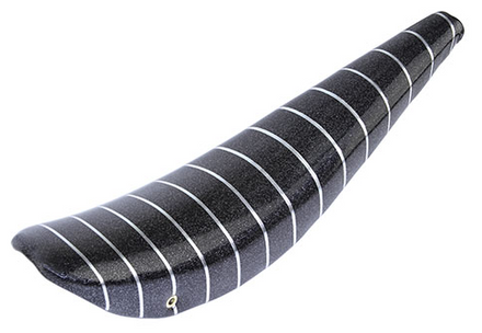 26" Banana Saddle Seat Vinyl Sparkle Black With Silver Stripes