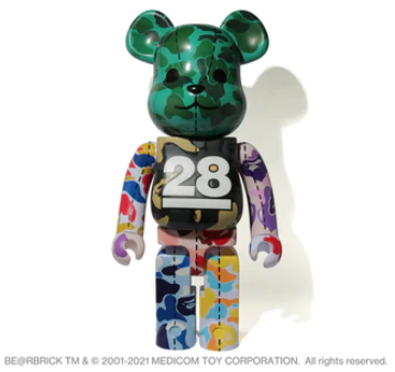Bearbrick x BAPE 28th Anniversary Camo #4 1000% A Bathing