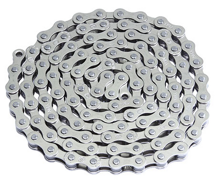 Bicycle Chain Single Speed 1/2" x 1/8" Chrome Silver