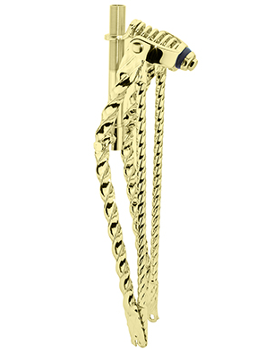 26" Classic Square Twisted Spring Fork With Square Twisted Bars Gold