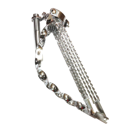 20" Bent Flat Twisted Spring Fork With Triple Square Twisted Bars Chrome