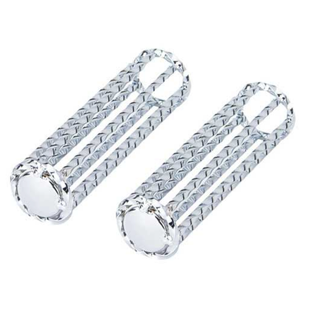 Twisted Handlebar Grips Chrome