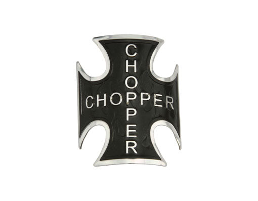 Iron Cross Chopper Name Plate Badge Black
