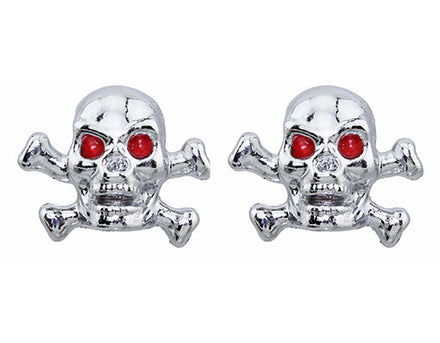 Chrome Skull & Bones Valve Caps