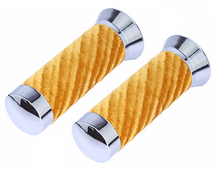 Swirl Velour Handlebar Grips Gold