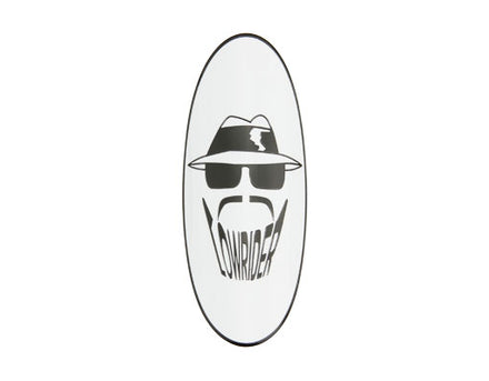 Lowrider Head Name Plate Badge White