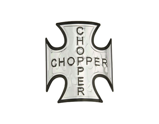 Iron Cross Chopper Name Plate Badge Chrome