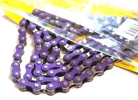 Yaban Bicycle Chain Single Speed 1/2" x 1/8" x 112L Purple Silver