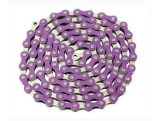 Load image into Gallery viewer, Yaban Bicycle Chain Single Speed 1/2&quot; x 1/8&quot; x 112L Purple Silver

