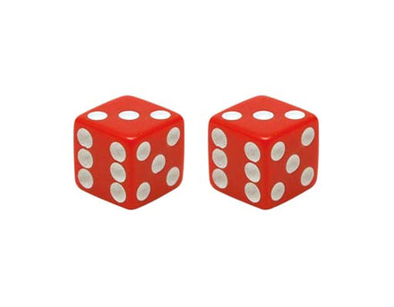 Dice Metal Thread Valve Caps Red