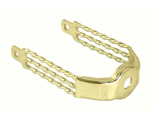 Spring Fork Triple Flat Twisted Extended Crown Gold