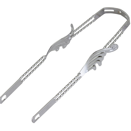 20" 3D Wing Double Square Twisted Fender Brace Chrome