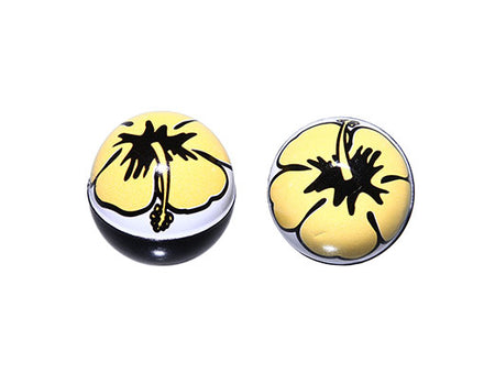 Yellow Flower Valve Caps