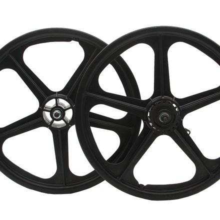 20" Skyway Tuff II Coaster 5 Spoke Wheel Set Black