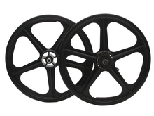 Load image into Gallery viewer, 20&quot; Skyway Tuff II Coaster 5 Spoke Wheel Set Black
