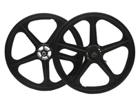 20" Skyway Tuff II Coaster 5 Spoke Wheel Set Black