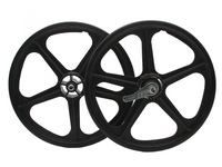 20" Skyway Tuff II Coaster 5 Spoke Wheel Set Black