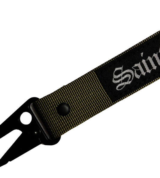 Saint Side - Old English Carabiner Strap Olive Green