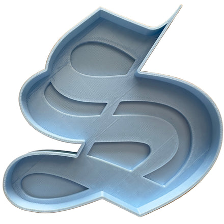 Old English S Throw Tray Silk Light Blue