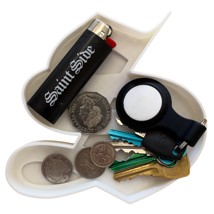 Old English S Throw Tray White