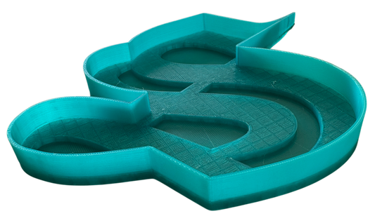 Old English S Throw Tray Translucent Teal