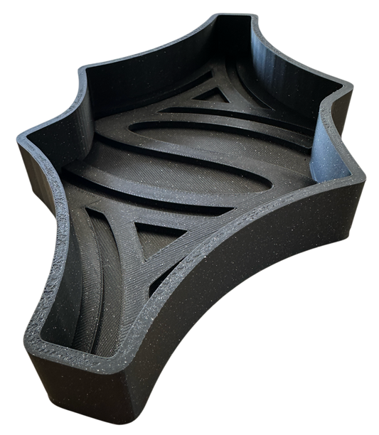 All Roads 3D Printed Throw Tray Regular Sparkle Black