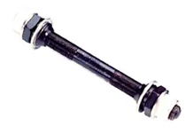 Front Hub Axle 3/8 x 140mm Silver Hardware Black Axle