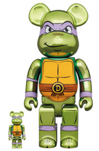 Load image into Gallery viewer, Medicom Toy BE@RBRICK - Donatello Chrome Teenage Mutant Ninja Turtles 100% &amp; 400% Bearbrick
